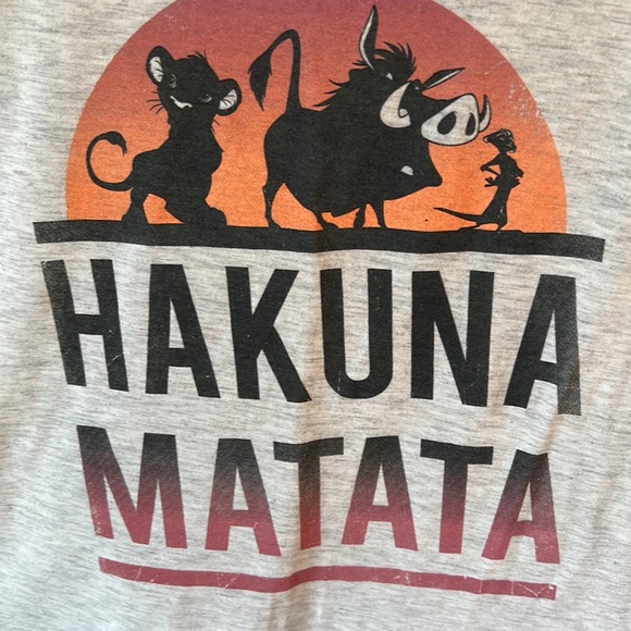 Disney Hakuna Matata Grey T-shirt, Like New - Picture 3 of 3
